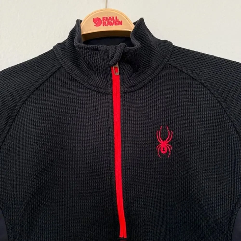 Spyder‎ Boundless 1/4 Zip Black Pullover with Red Logo Athletic Men's Medium